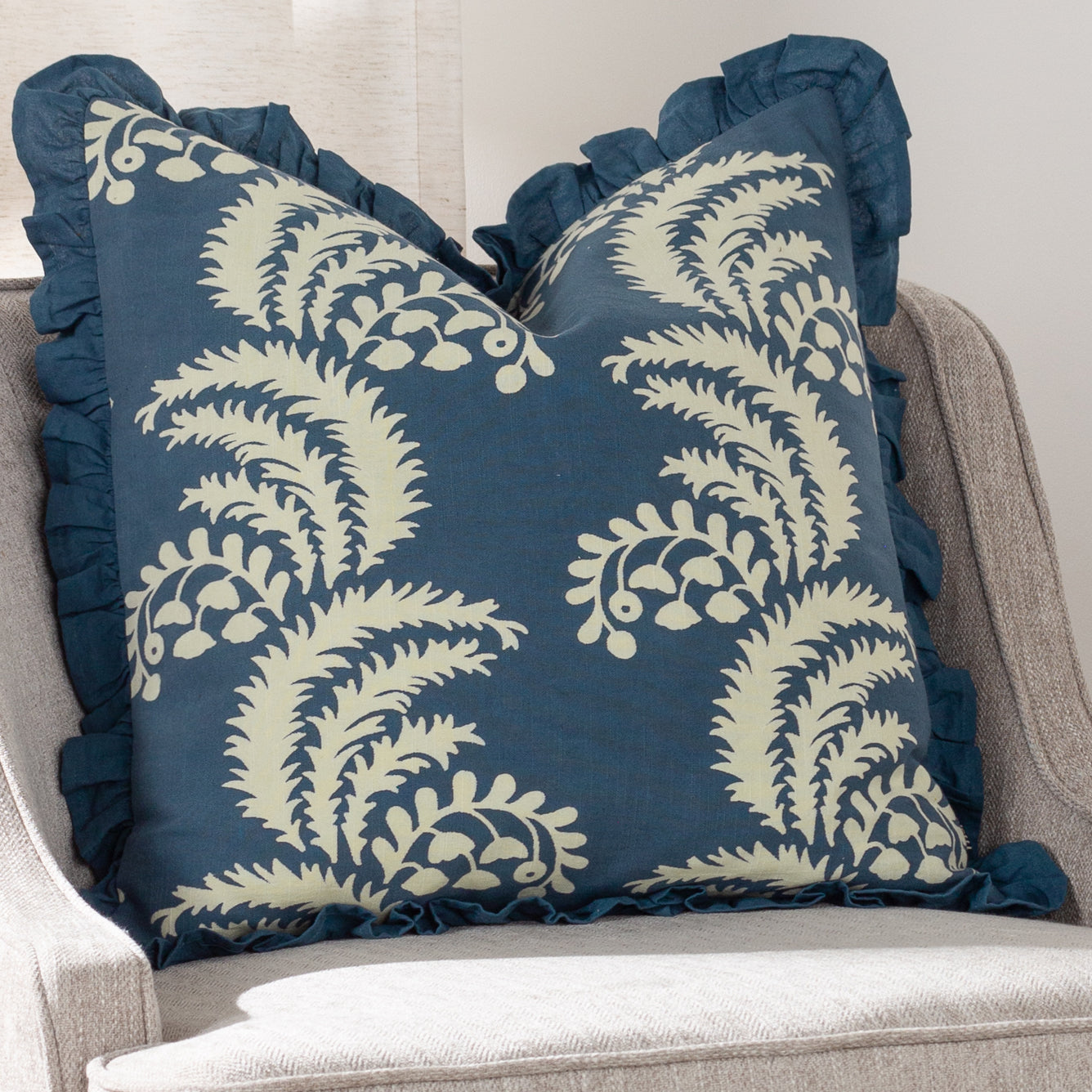 Paoletti Montrose Floral Printed 50cm x 50cm Filled Cushion Redcurrent