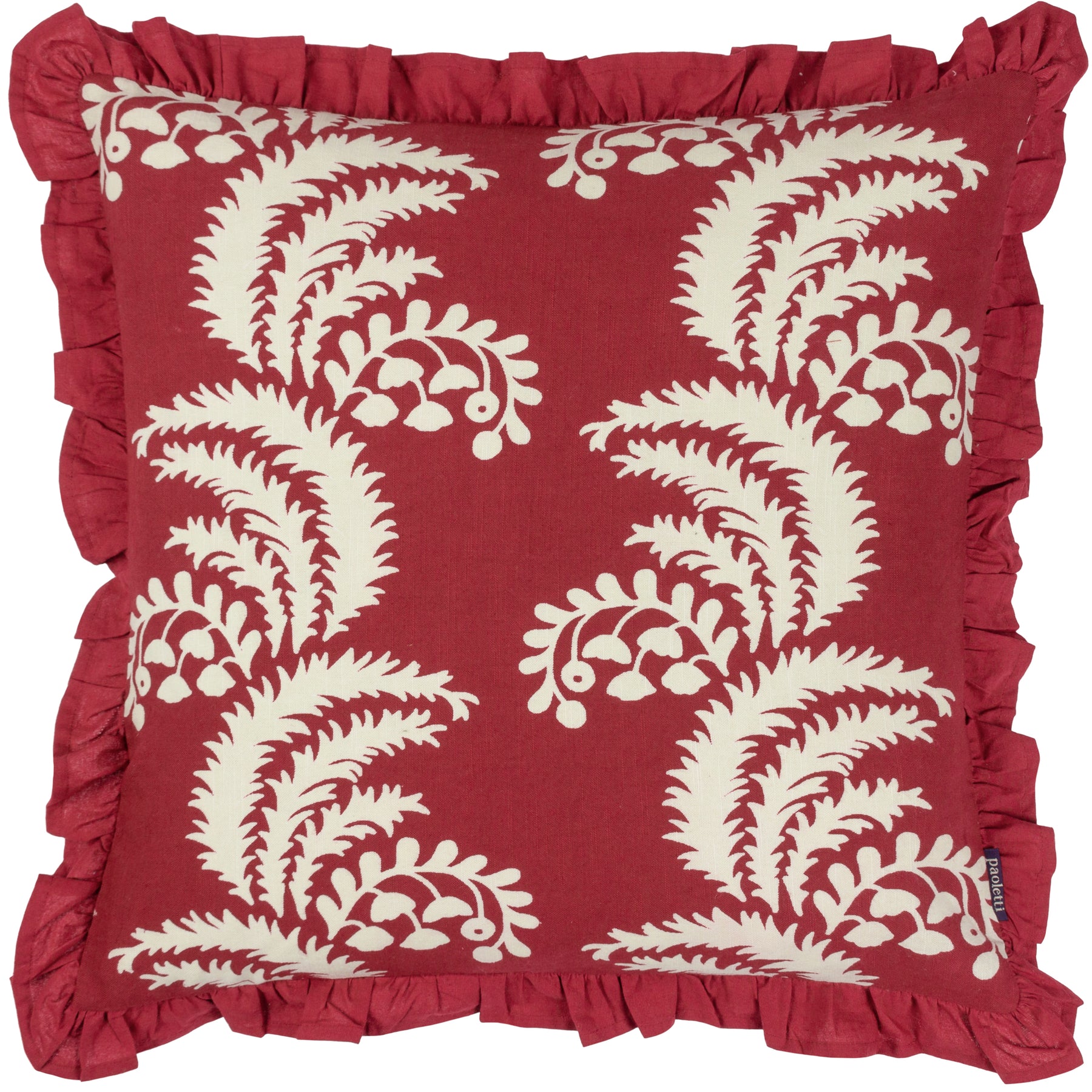 Paoletti Montrose Floral Printed 50cm x 50cm Filled Cushion Redcurrent