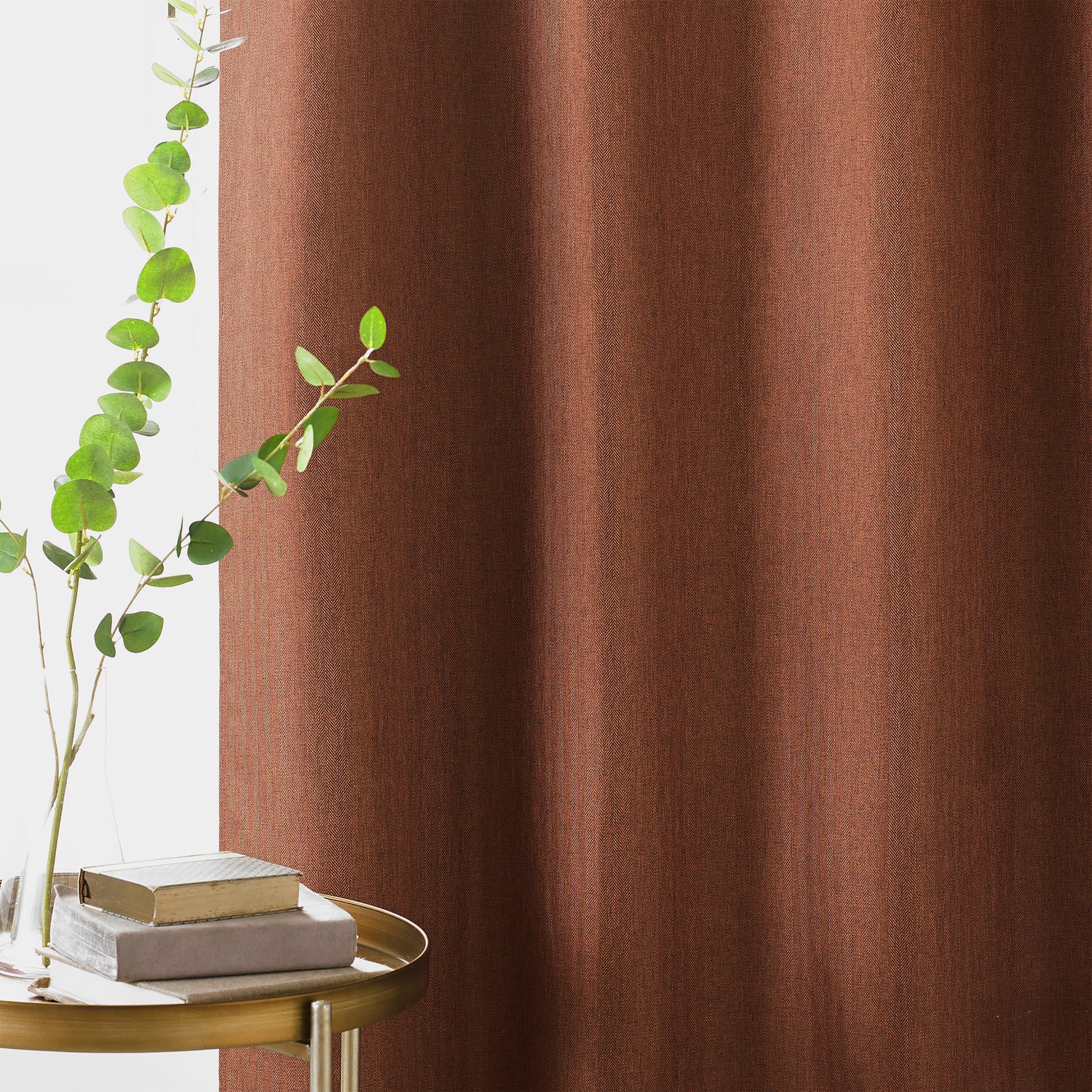 furn. Moon Premium Thermal Ready Made Eyelet Blackout Curtains 66 x 54 Orange