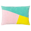 furn. Morella Abstract Velvet 40cm x 60cm Filled Boudoir Mint Pink Lemon