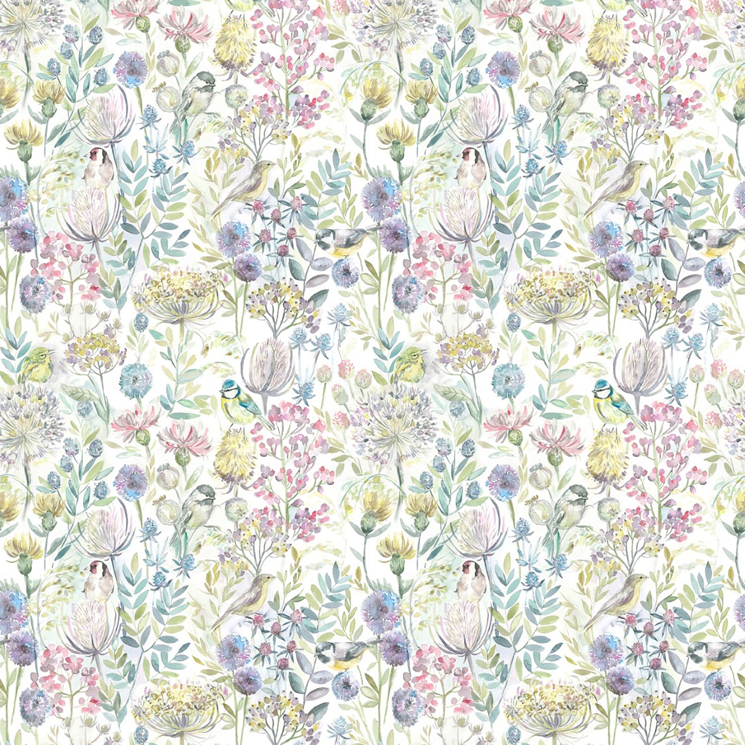 Voyage Maison Morning Chorus Printed Linen Fabric Cream