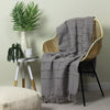 Motti Woven Tufted Stripe 140cm x 180cm Throw Grey