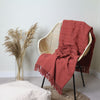 Motti Woven Tufted Stripe 140cm x 180cm Throw Red Clay