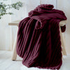 Appletree Morritz Faux Fur 130cmx180cm Bedspread Set Burgundy