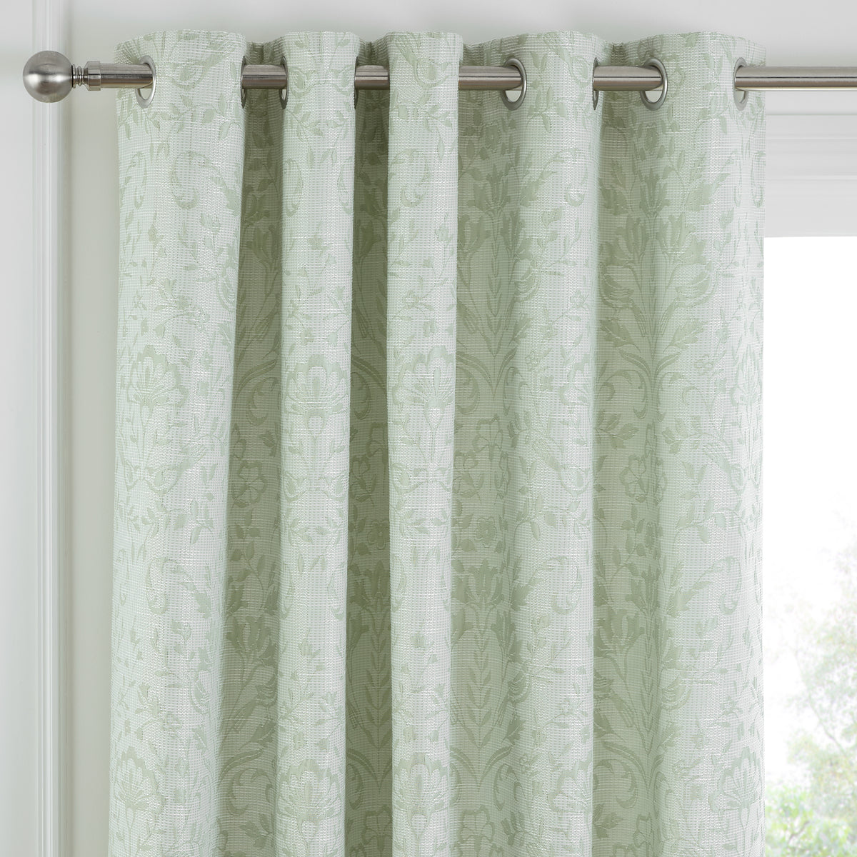 Curtina Marple Thermal Ready Made Eyelet Curtains Sage Green