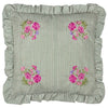 Wylder Martha Embroidered Ruffle 50cm x 50cm Filled Cushion Sage