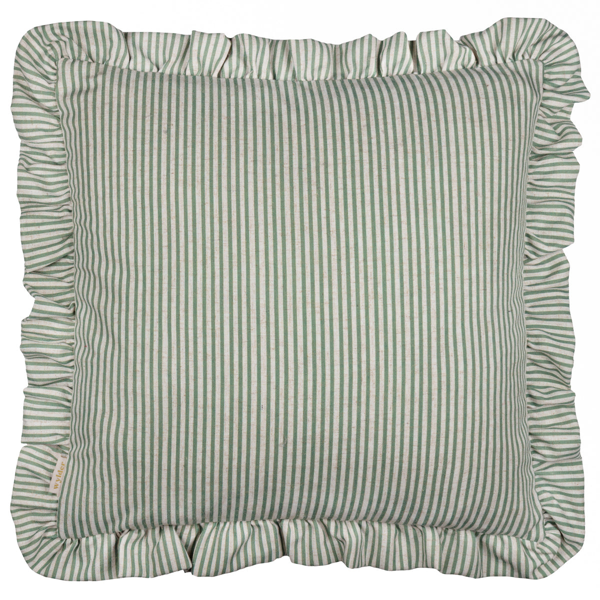 Wylder Martha Embroidered Ruffle 50cm x 50cm Filled Cushion Sage