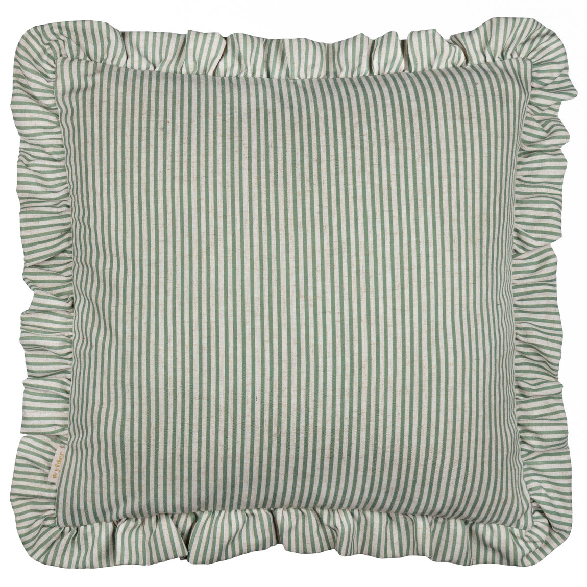 Wylder Martha Embroidered Ruffle 50cm x 50cm Filled Cushion Sage