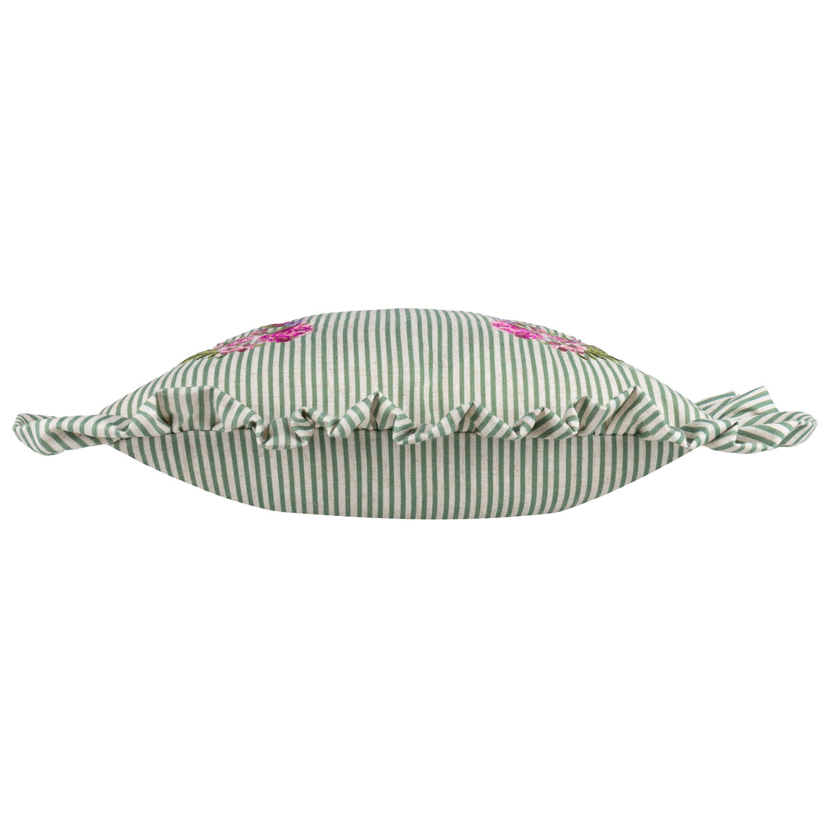 Wylder Martha Embroidered Ruffle 50cm x 50cm Filled Cushion Sage