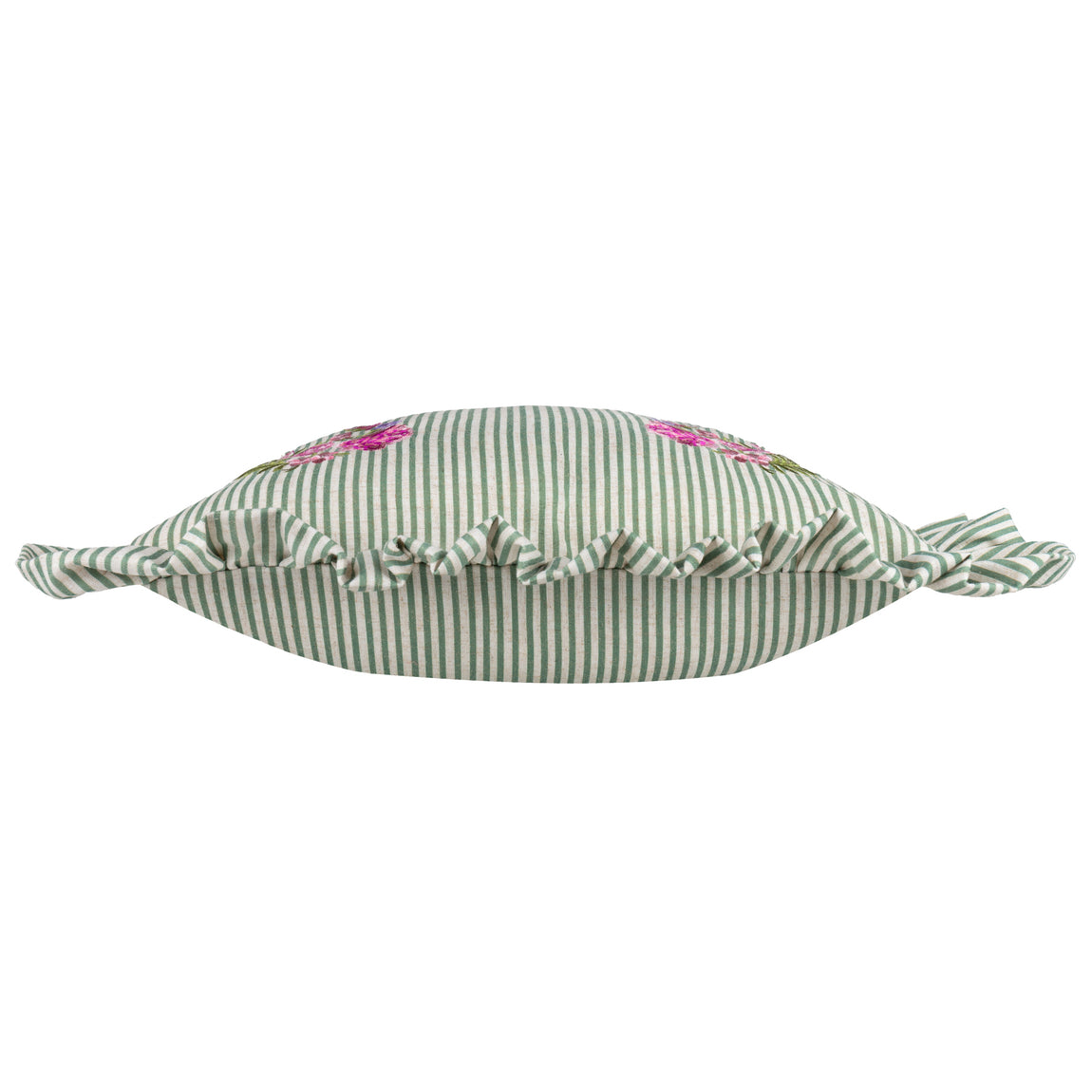 Wylder Martha Embroidered Ruffle 50cm x 50cm Filled Cushion Sage