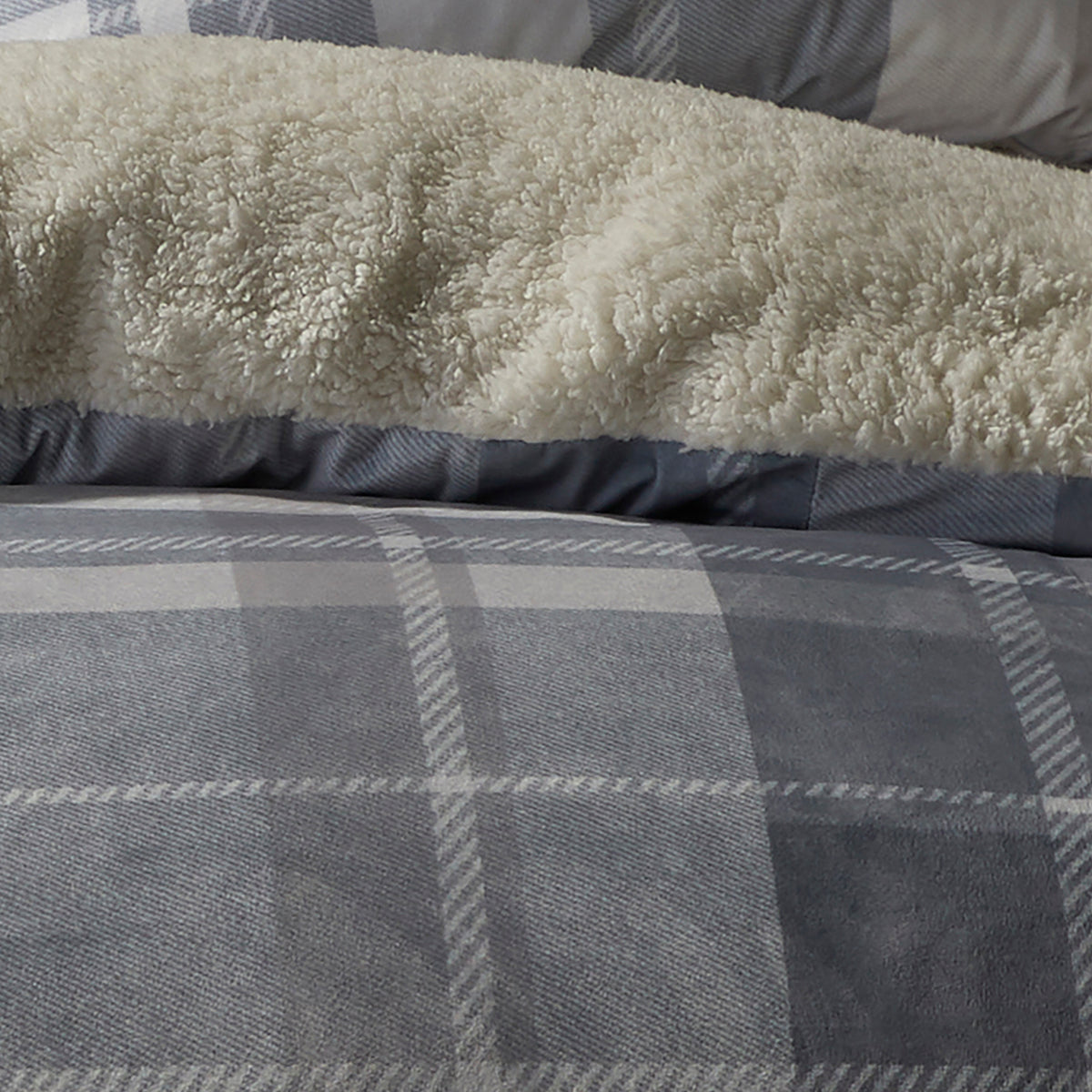 Fusion Mulford Check Duvet Cover Bedding Set Grey