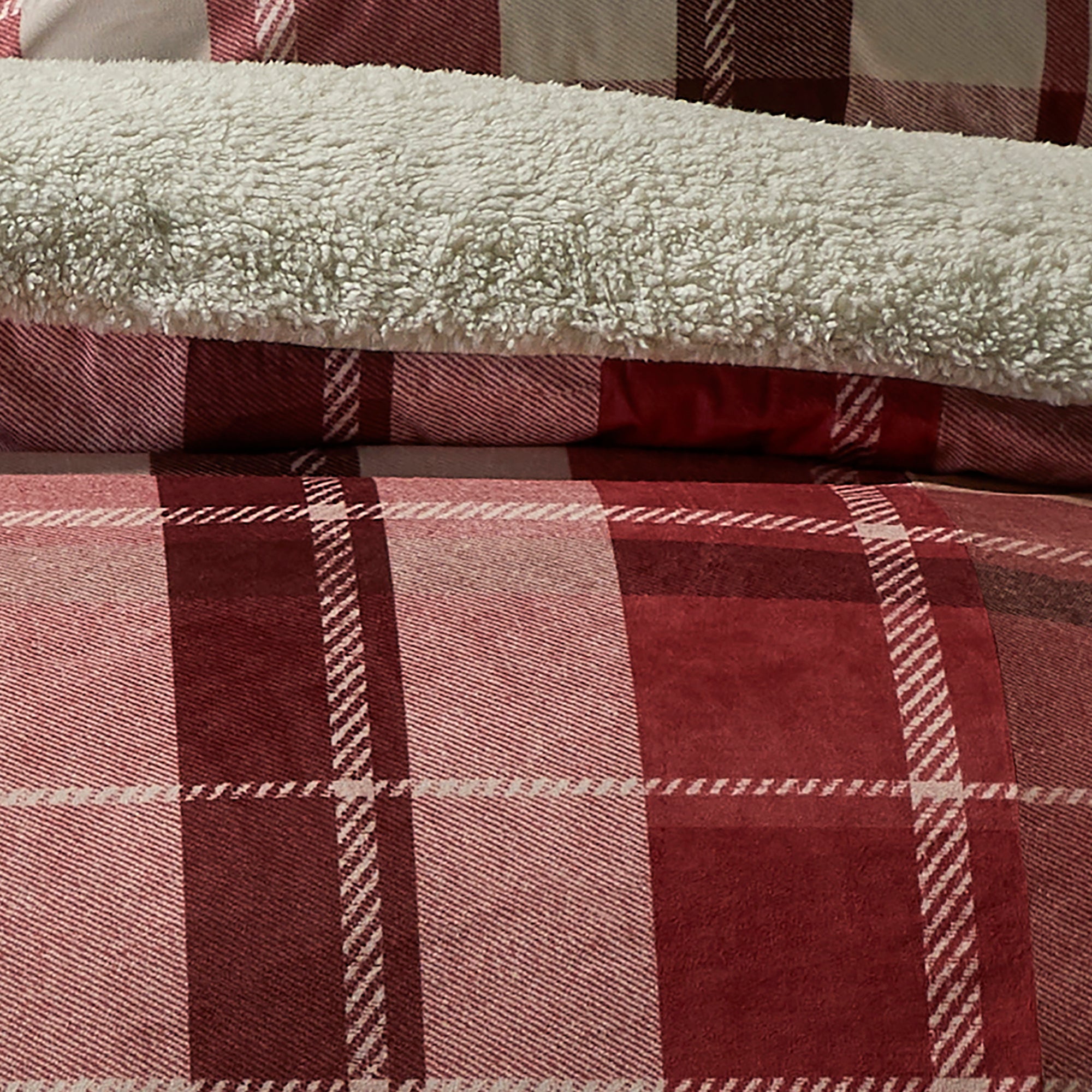 Check Pattern Bed Linen Fusion Mulford Check Duvet Cover Bedding Set Red | Free Delivery ...