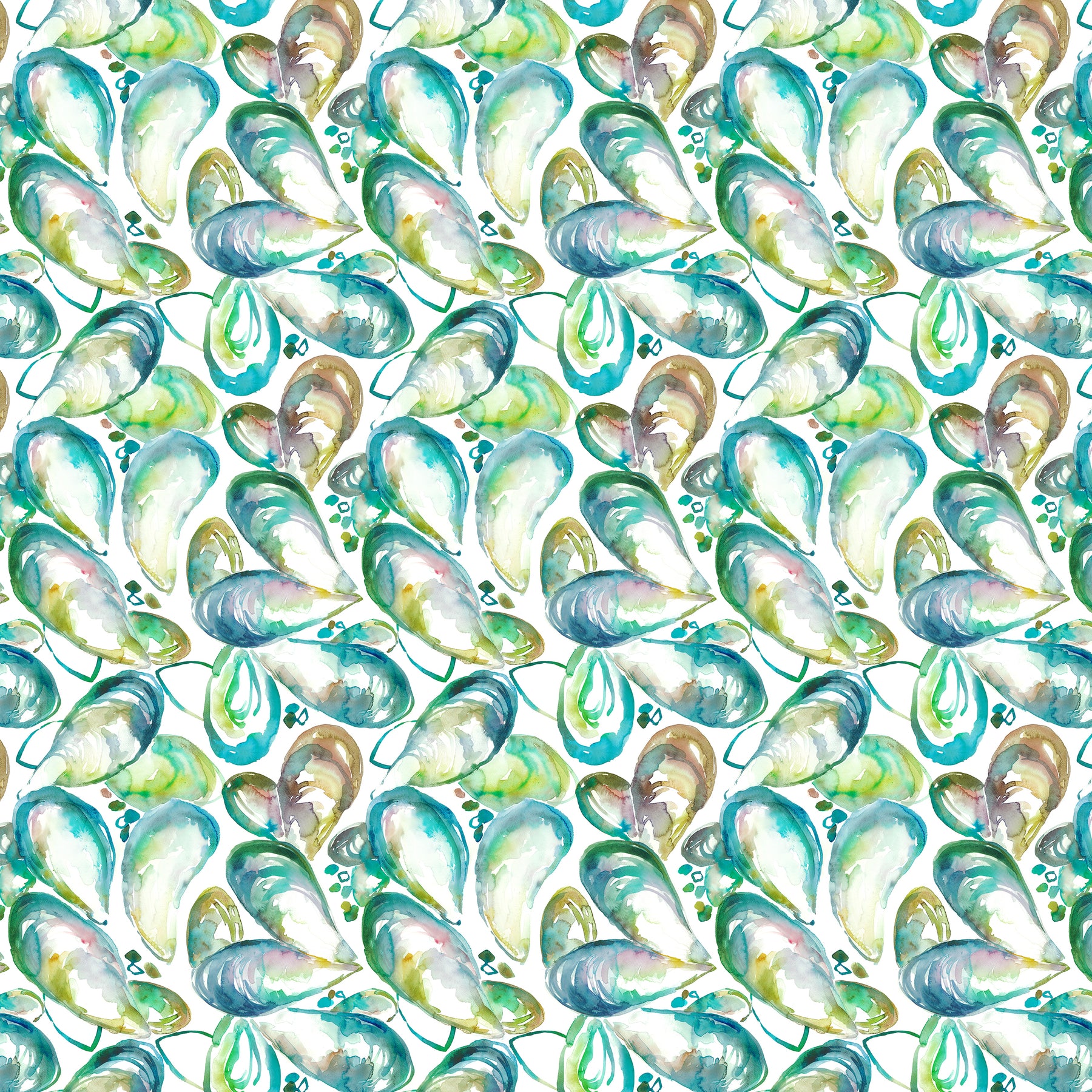 Voyage Maison Mussel Shells Printed Cotton Fabric Kelpie