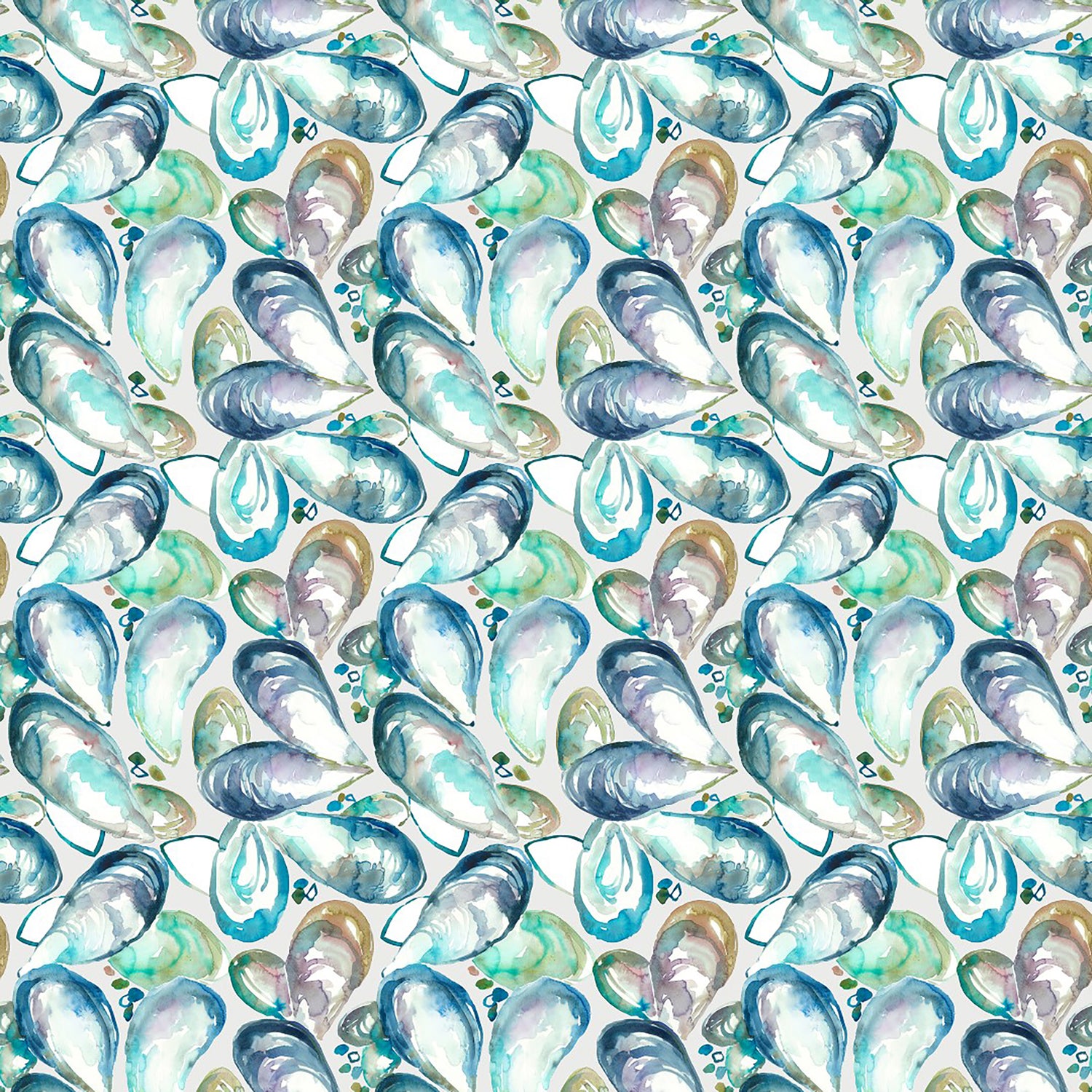 Voyage Maison Mussel Shells Printed Cotton Fabric Marine