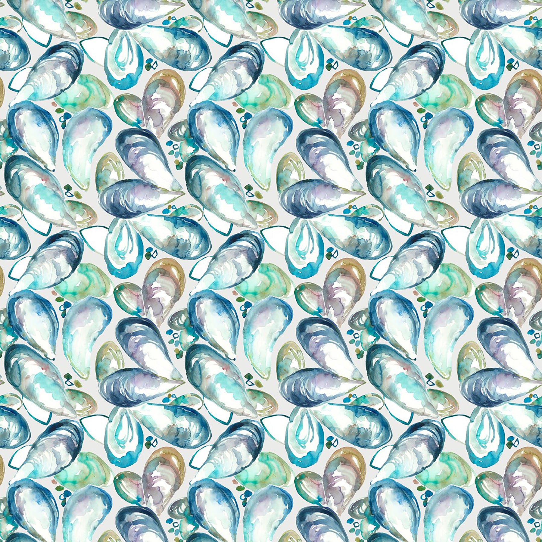 Voyage Maison Mussel Shells Printed Cotton Fabric Marine