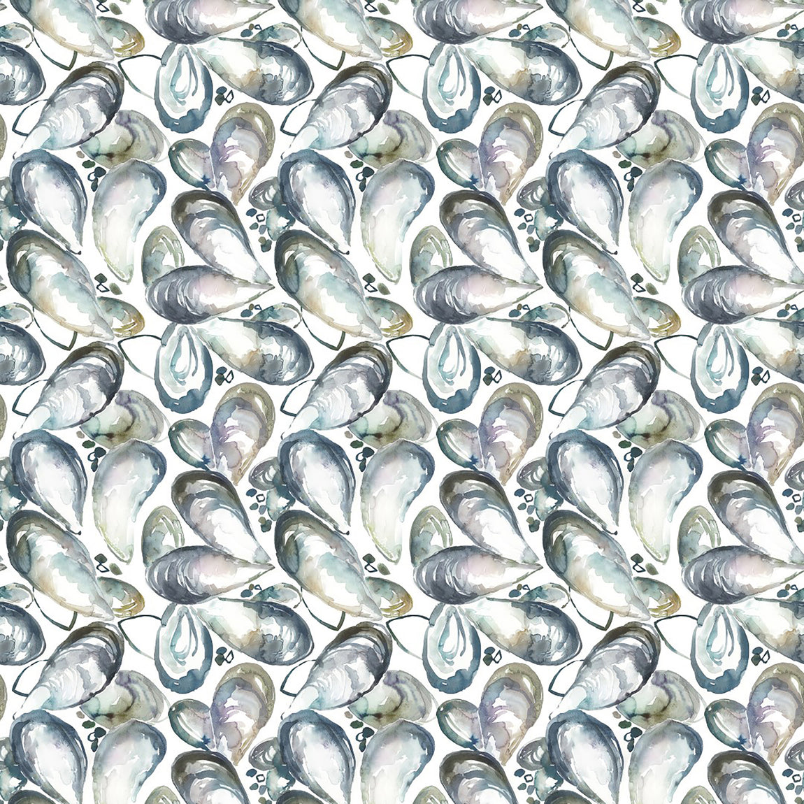 Voyage Maison Mussel Shells Printed Cotton Fabric Slate