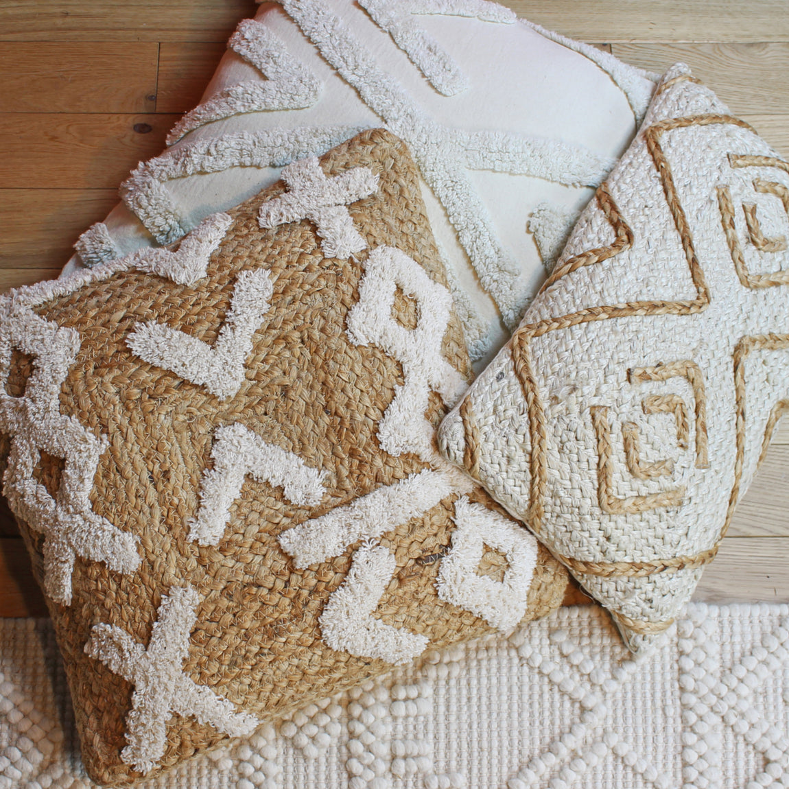 furn. Mynu Braided Jute 30cm x 50cm Filled Boudoir Natural