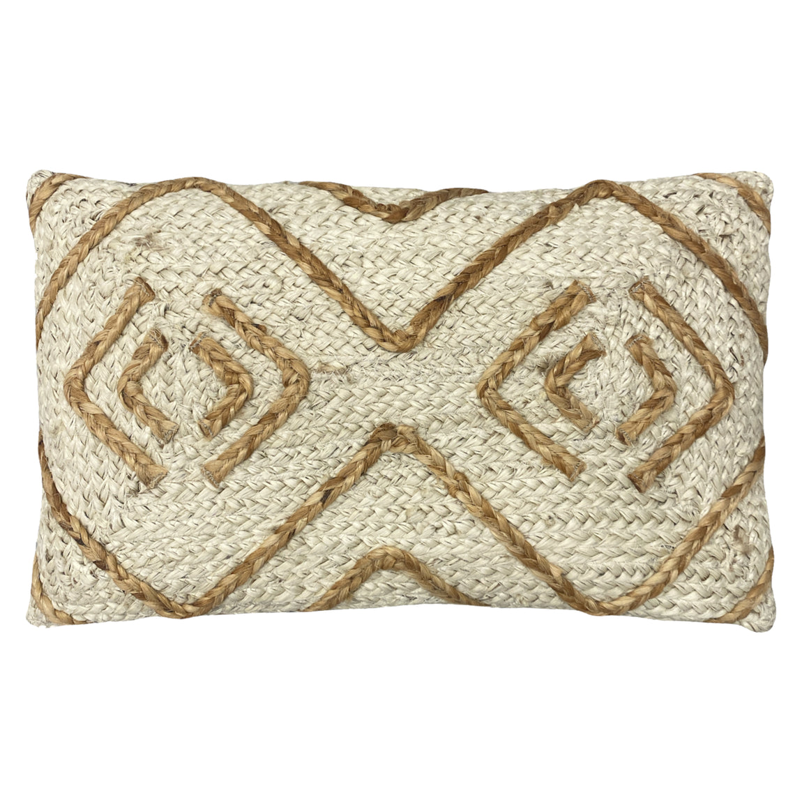 furn. Mynu Braided Jute 30cm x 50cm Filled Boudoir Natural