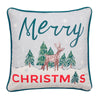 Fusion Merry Christmas Deer Velvet 43cmx43cm Filled Cushion Green