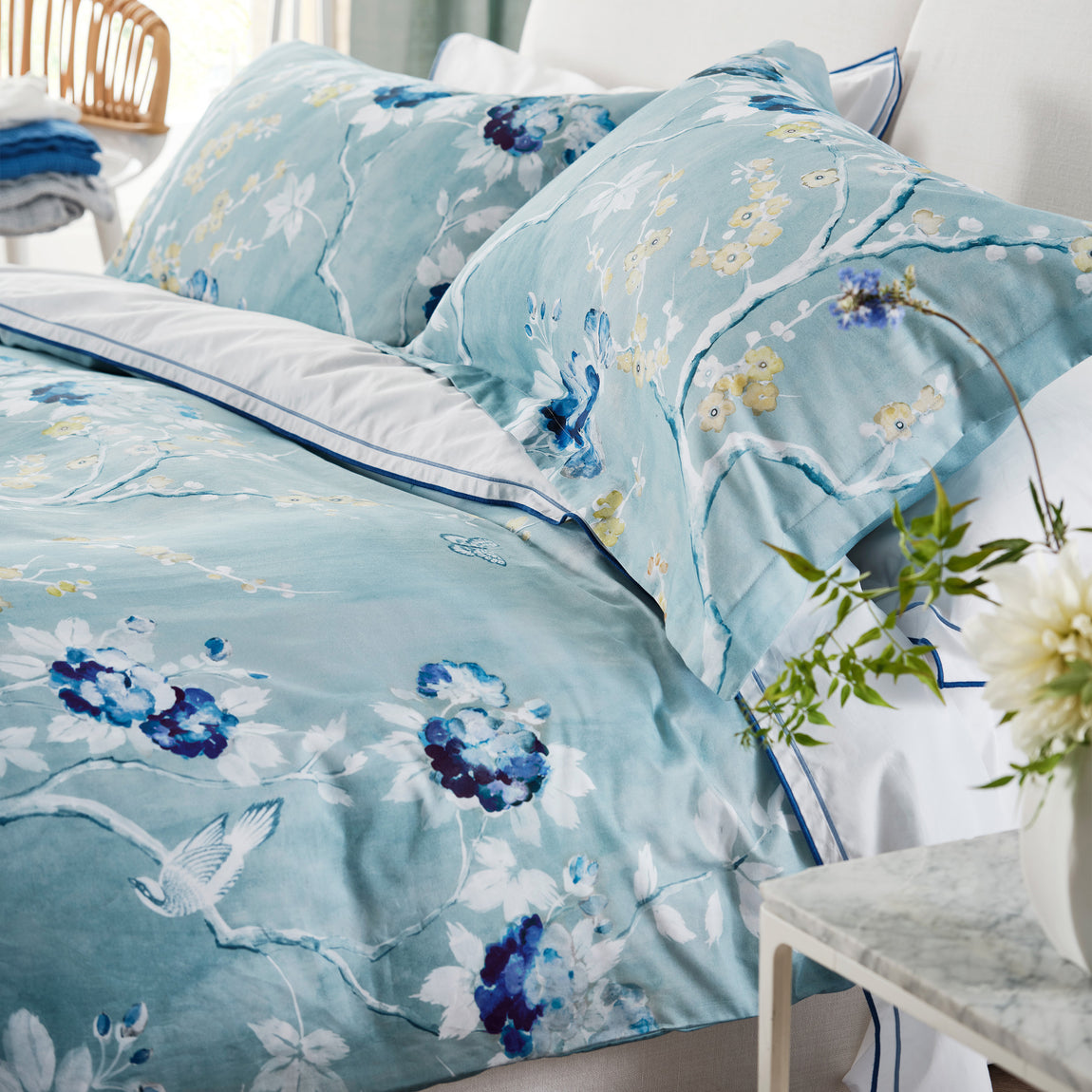 Designers Guild Manohari Pair of Oxford Pillowcases Delft Blue