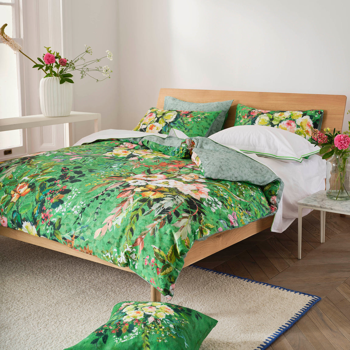 Designers Guild Margaretta Duvet Cover Bedding Set Emerald Green