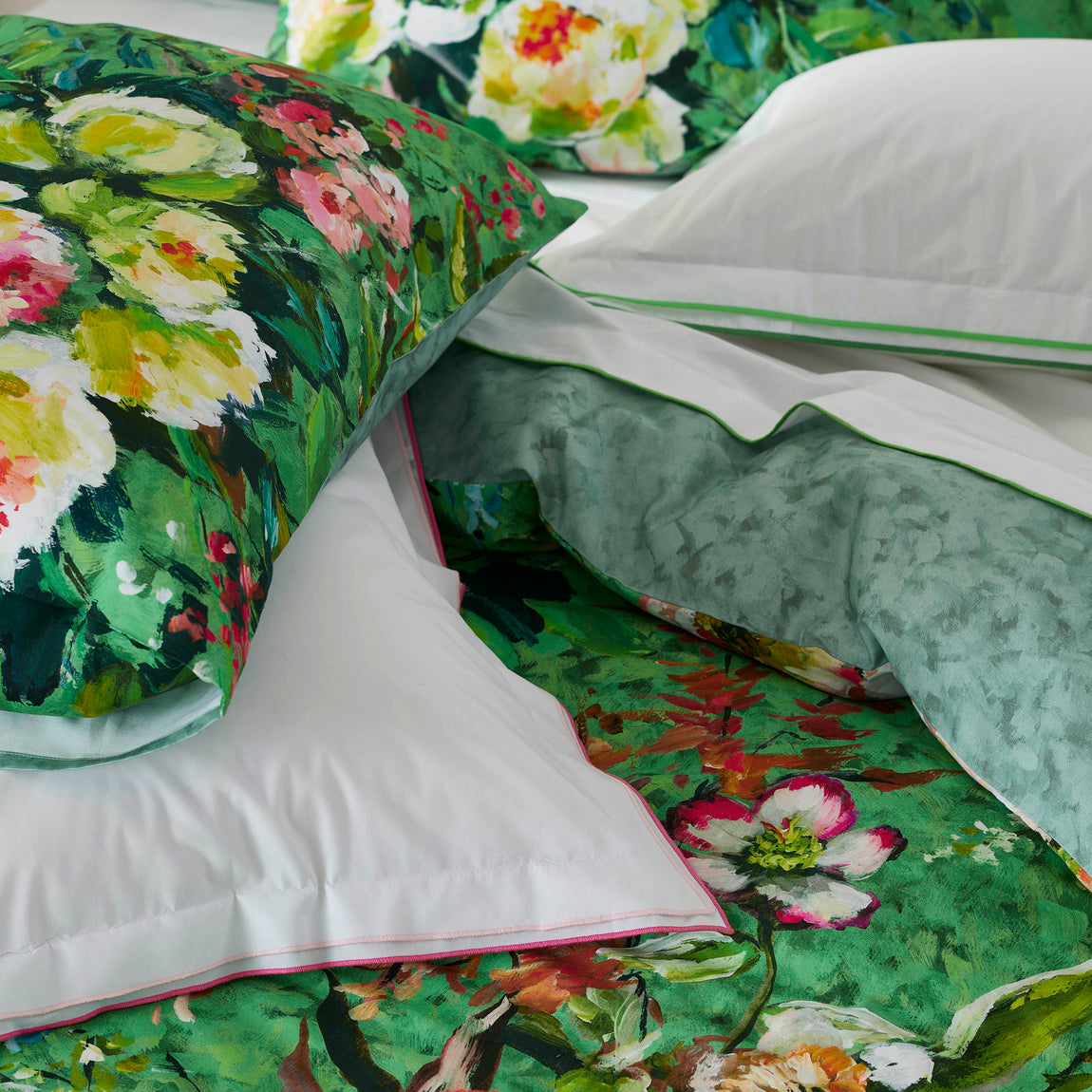 Designers Guild Margaretta Duvet Cover Bedding Set Emerald Green