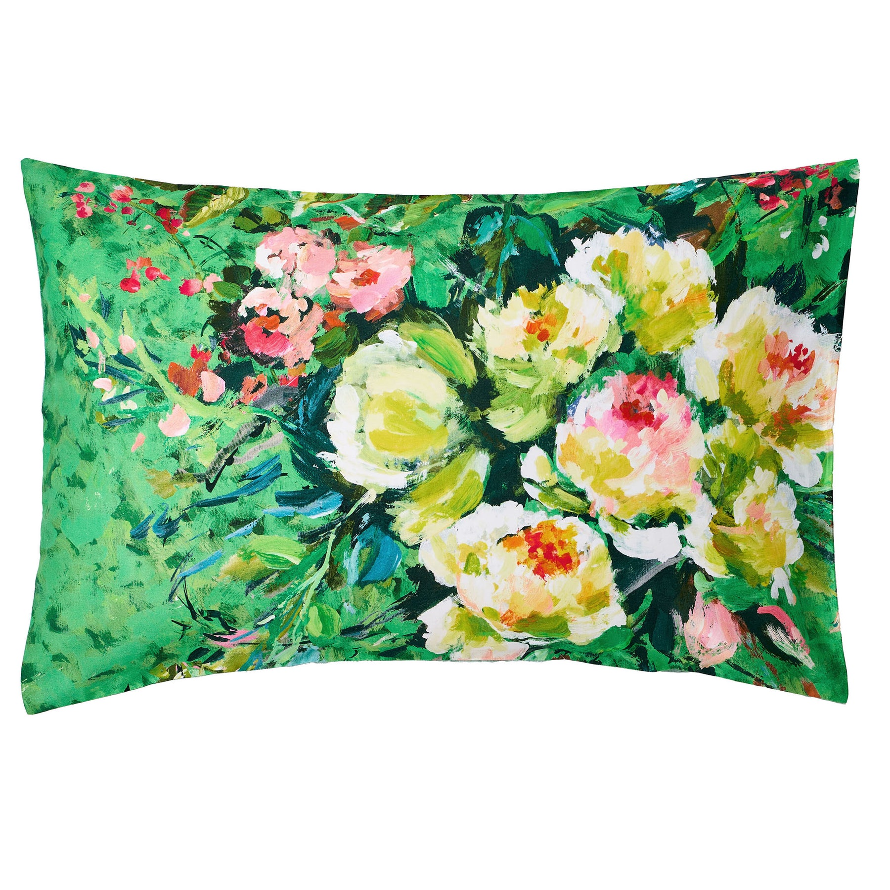Designers Guild Margaretta Pair of Housewife Pillowcases Emerald Green