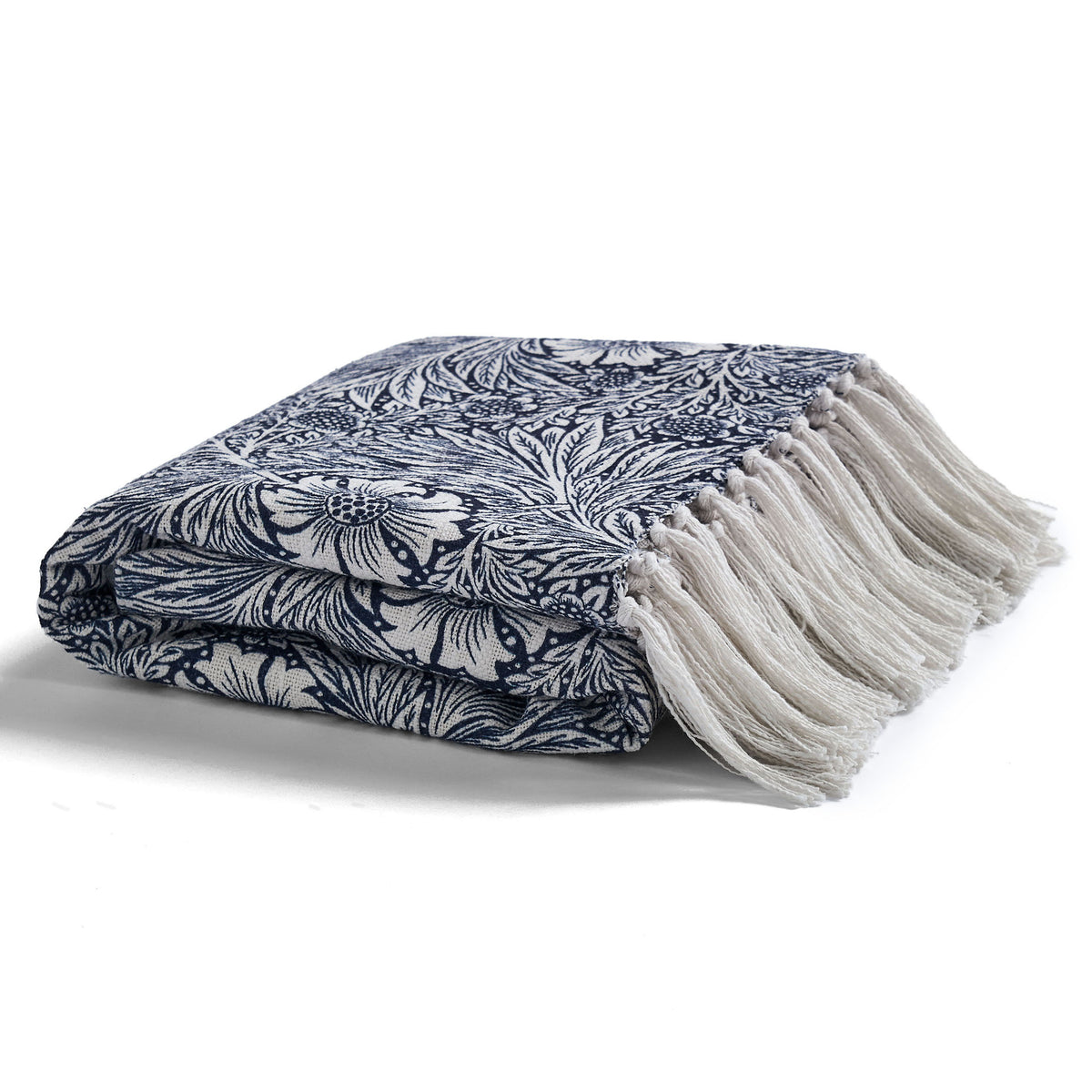 William Morris At Home Marigold 130cm x 170cm Throw Indigo Blue