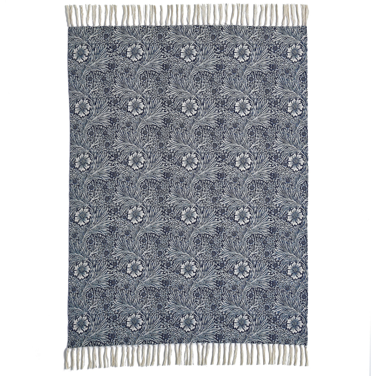 William Morris At Home Marigold 130cm x 170cm Throw Indigo Blue