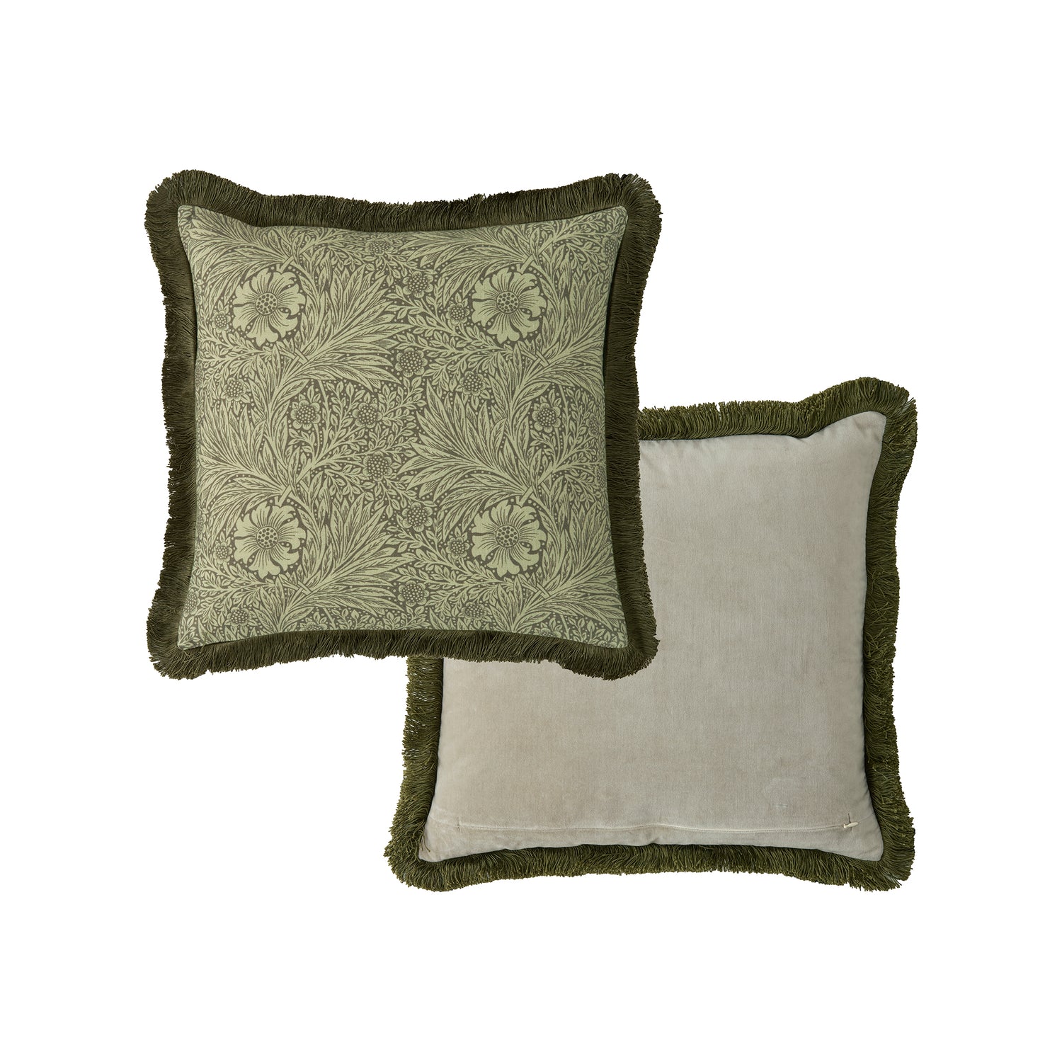 William Morris At Home Marigold 50cm x 50cm Filled Cushion Olive