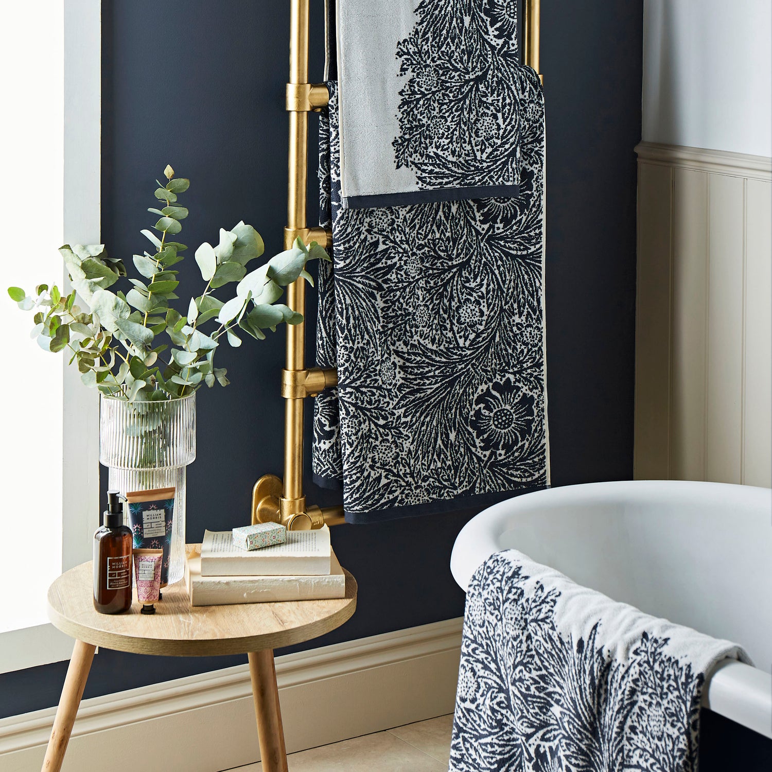 William Morris At Home Marigold Towel Prussian Blue