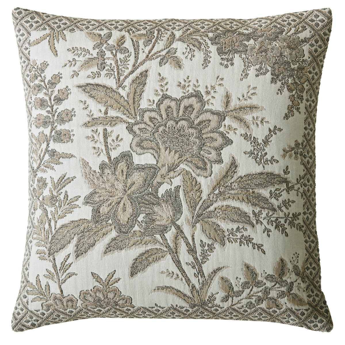 Laura Ashley Marlbrook Jacquard 45cm x 45cm Filled Cushion Truffle
