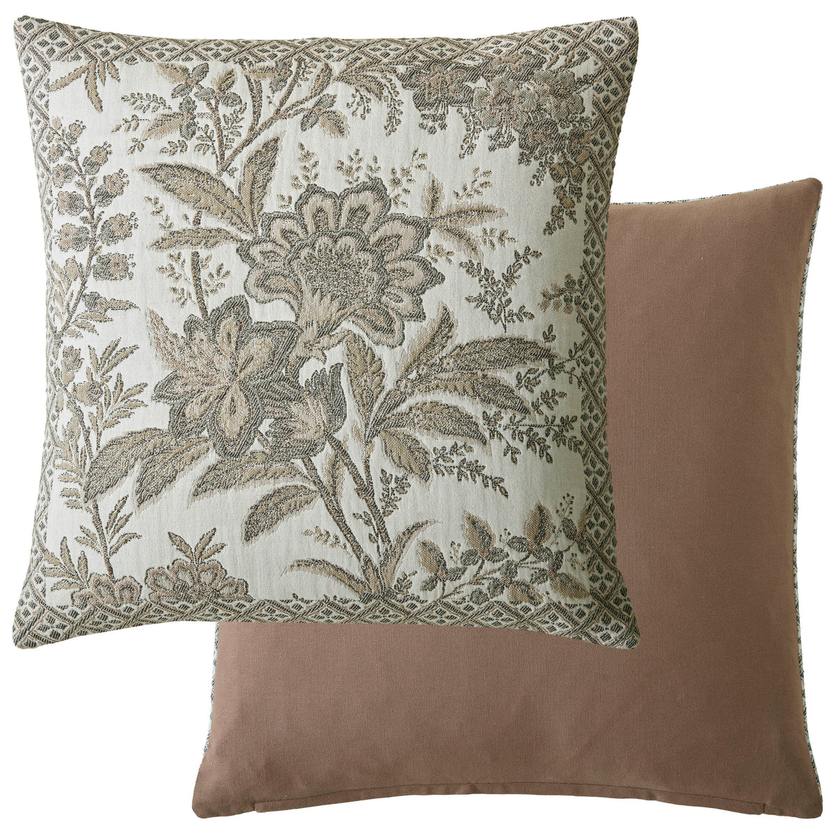 Laura Ashley Marlbrook Jacquard 45cm x 45cm Filled Cushion Truffle