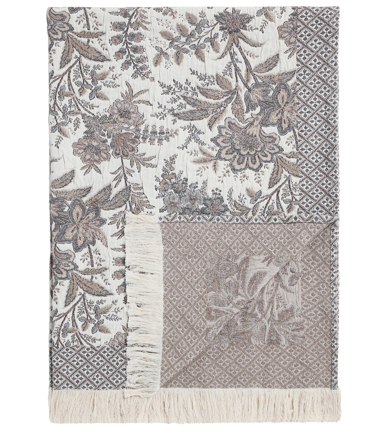 Laura Ashley Marlbrook Jacquard 120cm x 170cm Throw Truffle