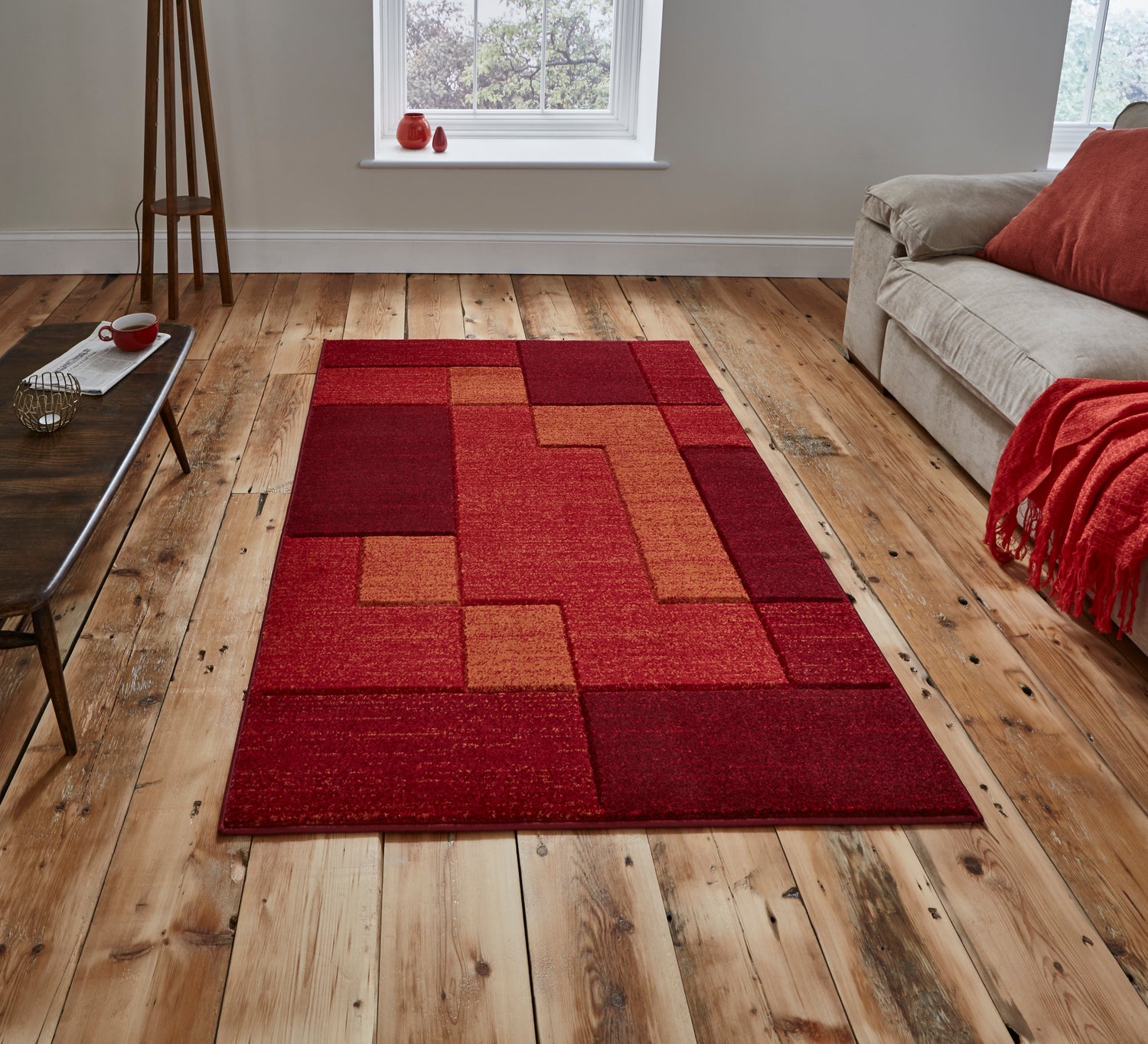 Matrix A0221 160cm x 220cm Rug Red