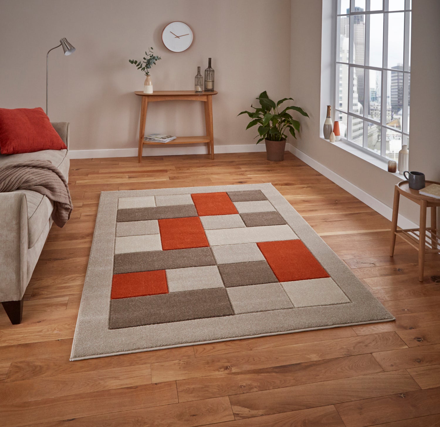 Matrix MT04 80cm x 150cm Rug Beige Terracotta
