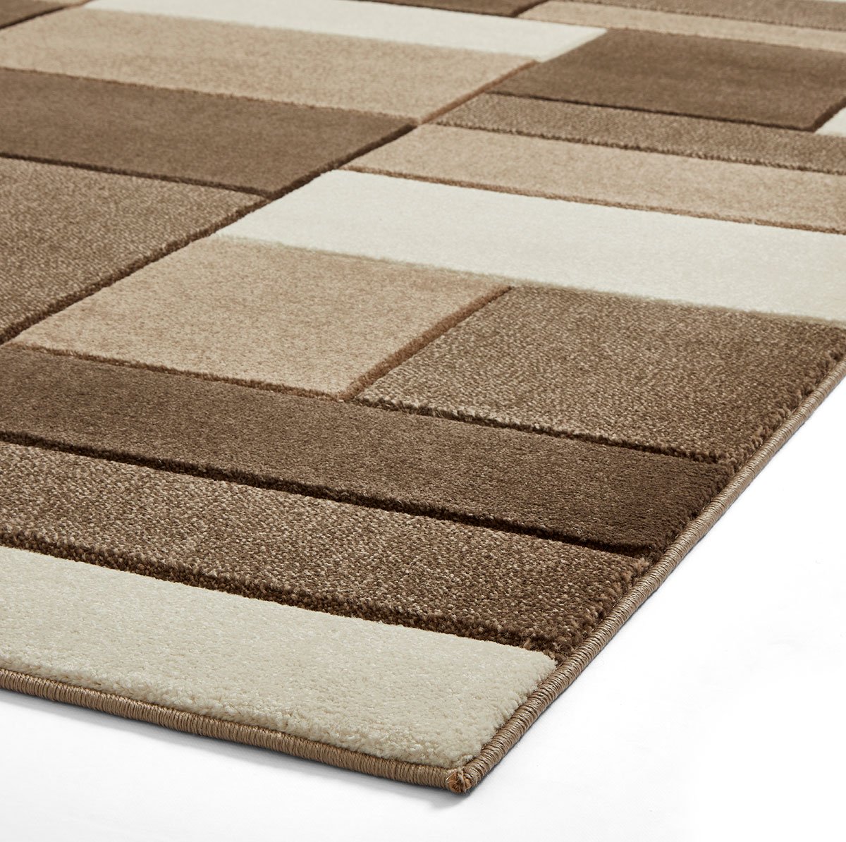 Matrix MT61 Modern Geometric Rug Beige Brown