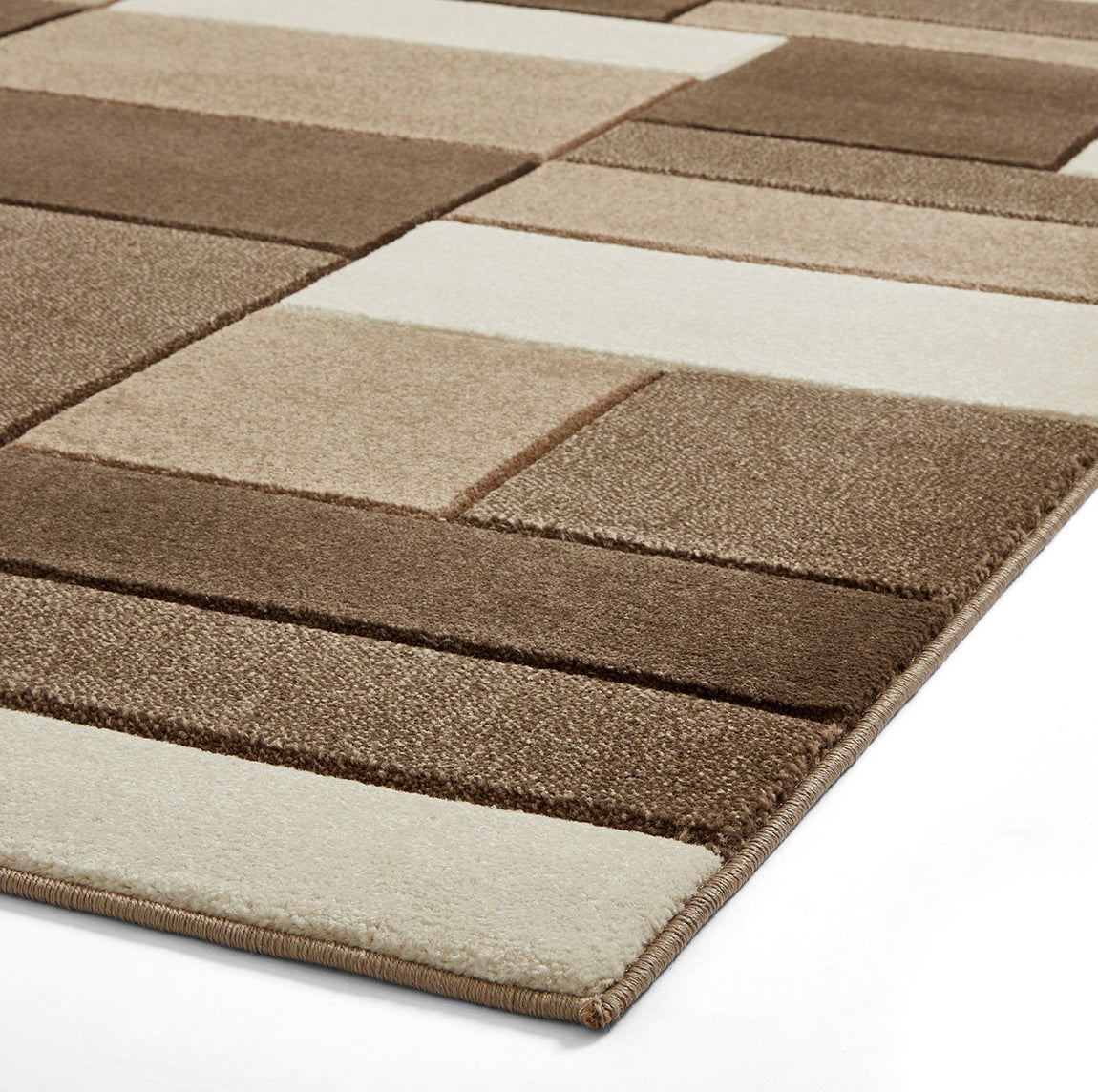 Matrix MT61 Modern Geometric Rug Beige Brown