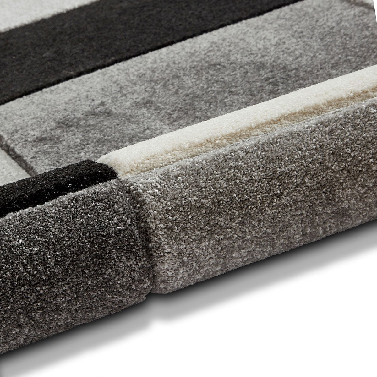 Matrix MT61 Modern Geometric Rug Grey Black