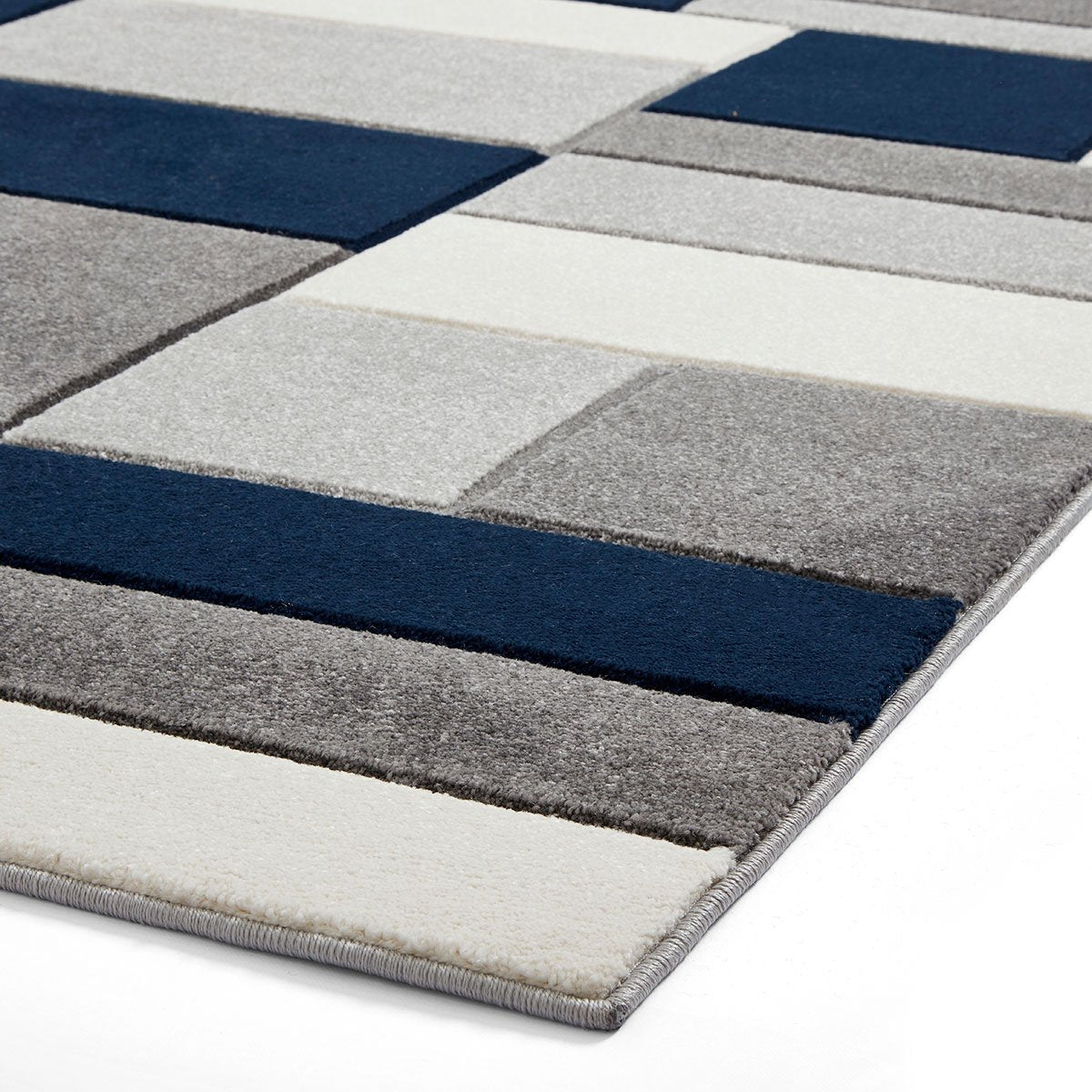 Matrix MT61 Modern Geometric Rug Grey Navy
