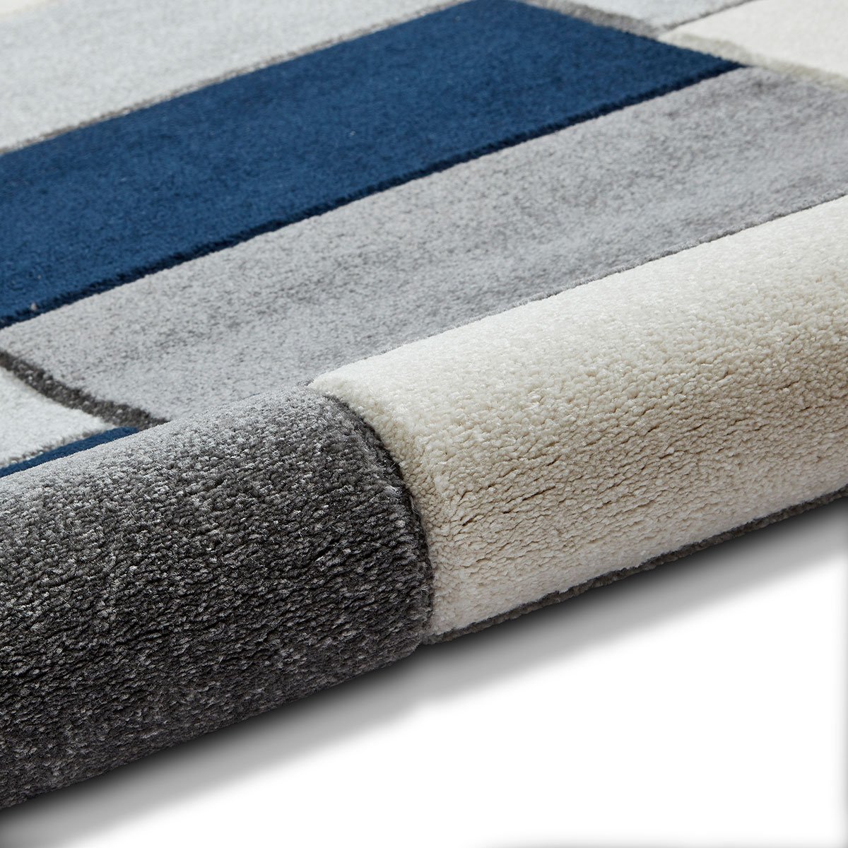 Matrix MT61 Modern Geometric Rug Grey Navy