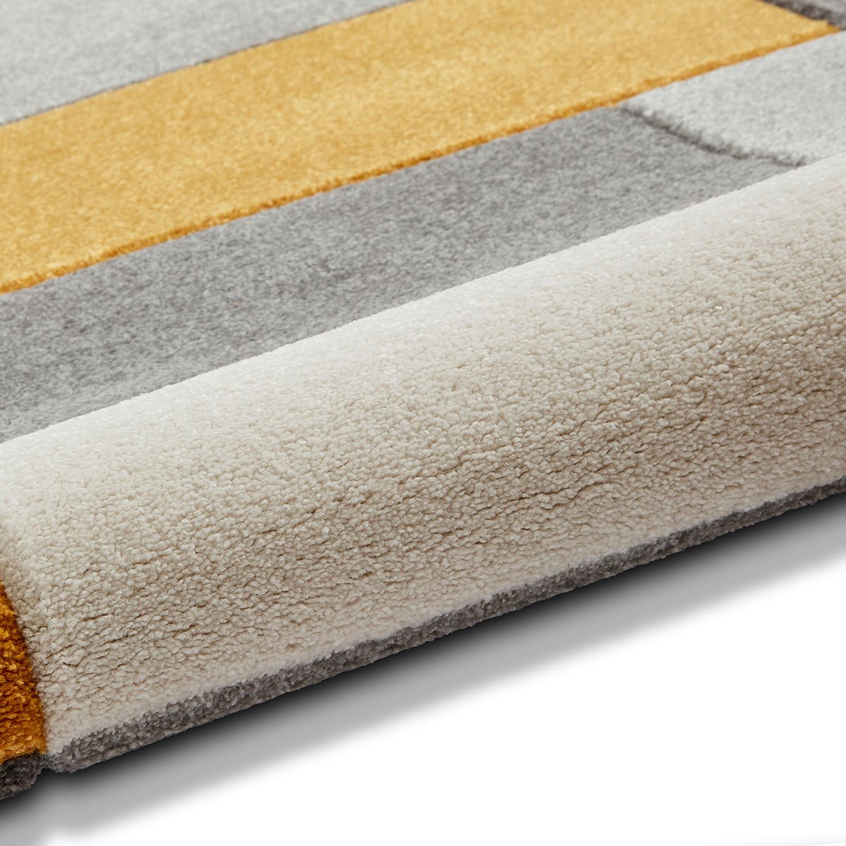 Matrix MT61 Modern Geometric Rug Grey Yellow
