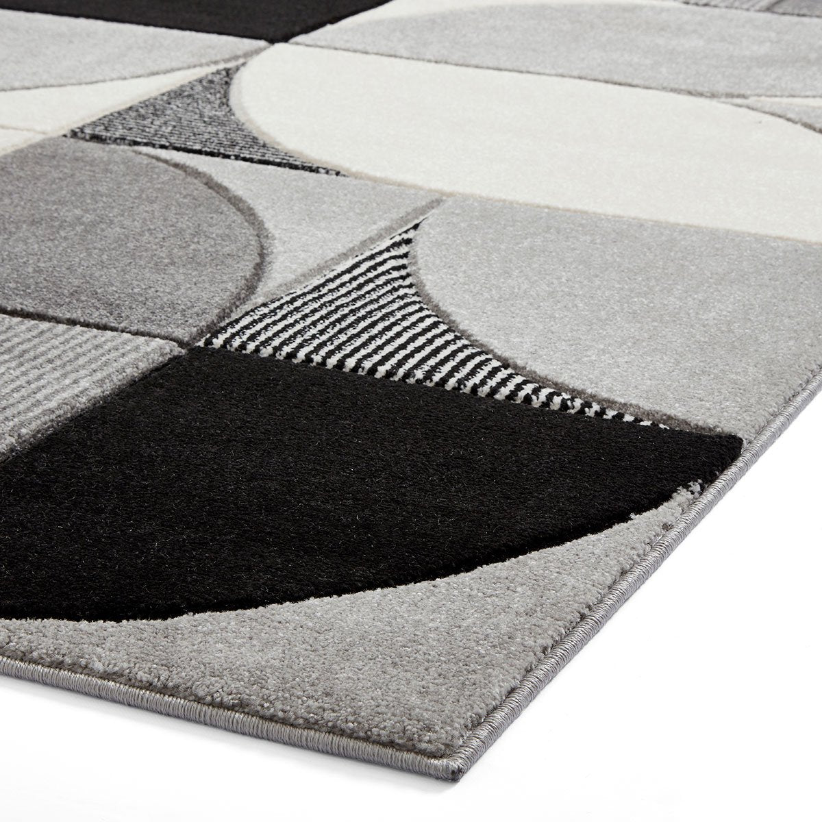 Matrix MT63 Modern Geometric Rug Grey Black