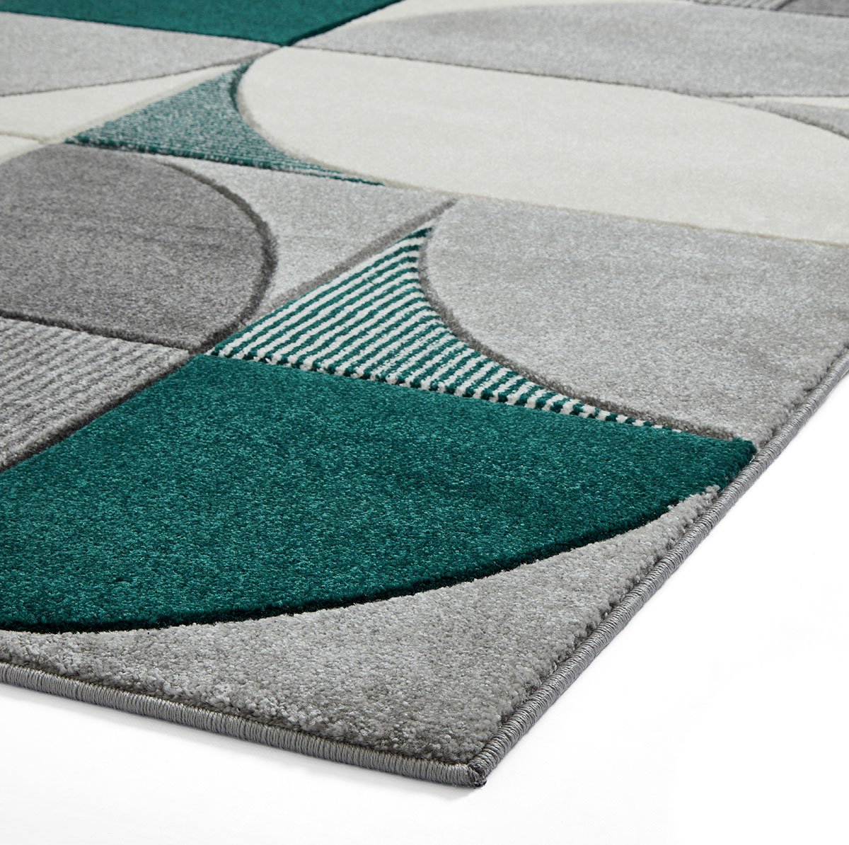 Matrix MT63 Modern Geometric Rug Grey Green