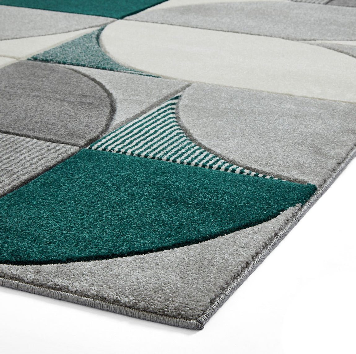 Matrix MT63 Modern Geometric Rug Grey Green