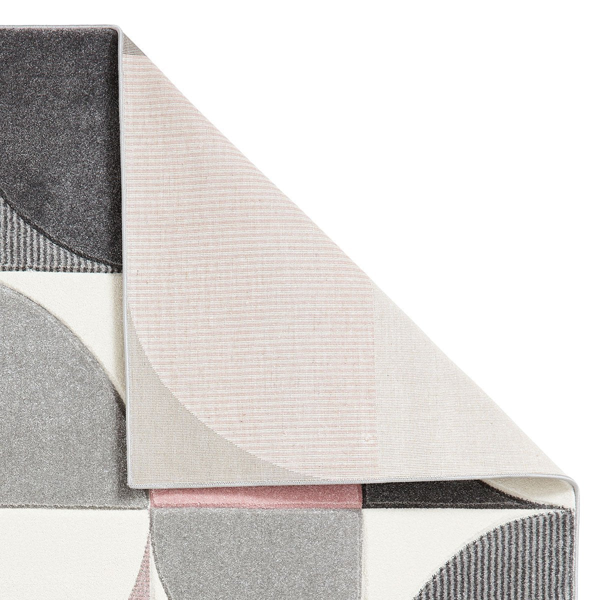 Matrix MT63 Modern Geometric 80cm x 150cm Rug Grey Rose