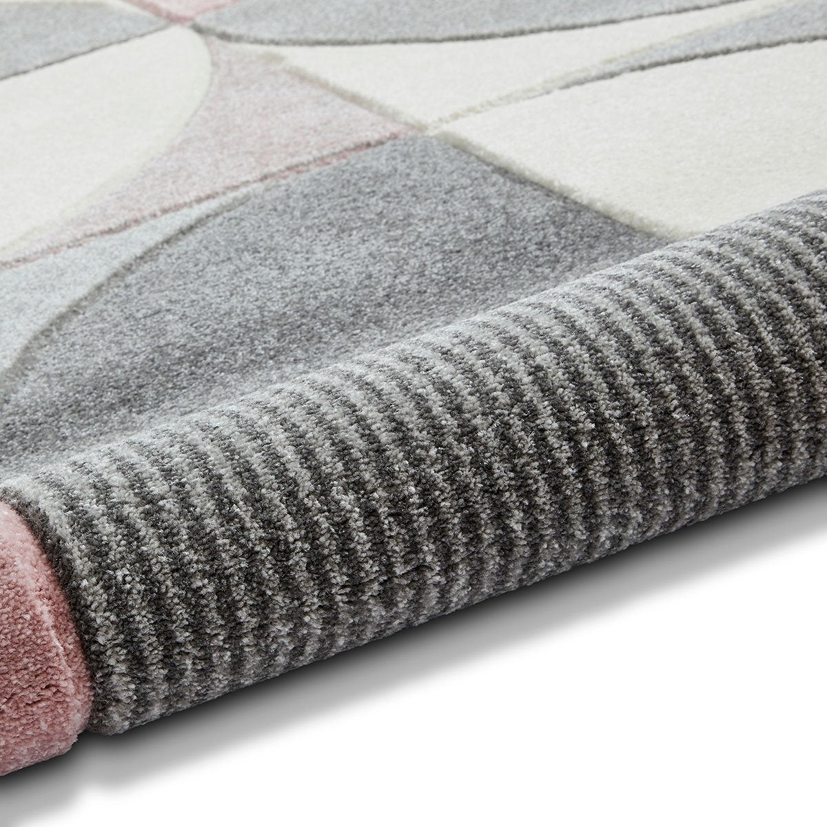 Matrix MT63 Modern Geometric 80cm x 150cm Rug Grey Rose