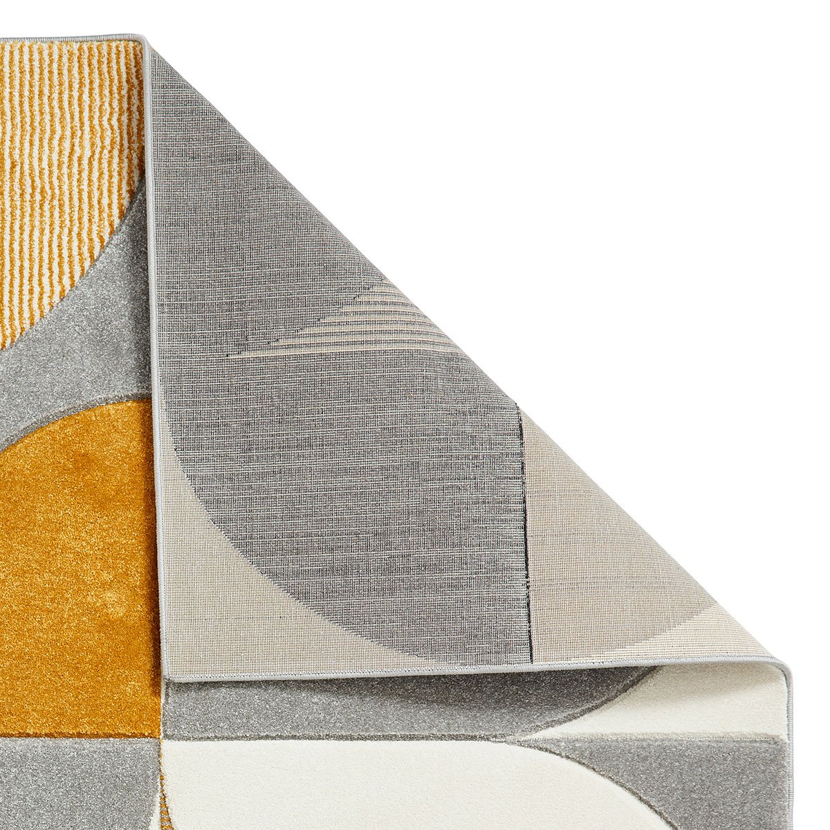 Matrix MT63 Modern Geometric Rug Grey Yellow