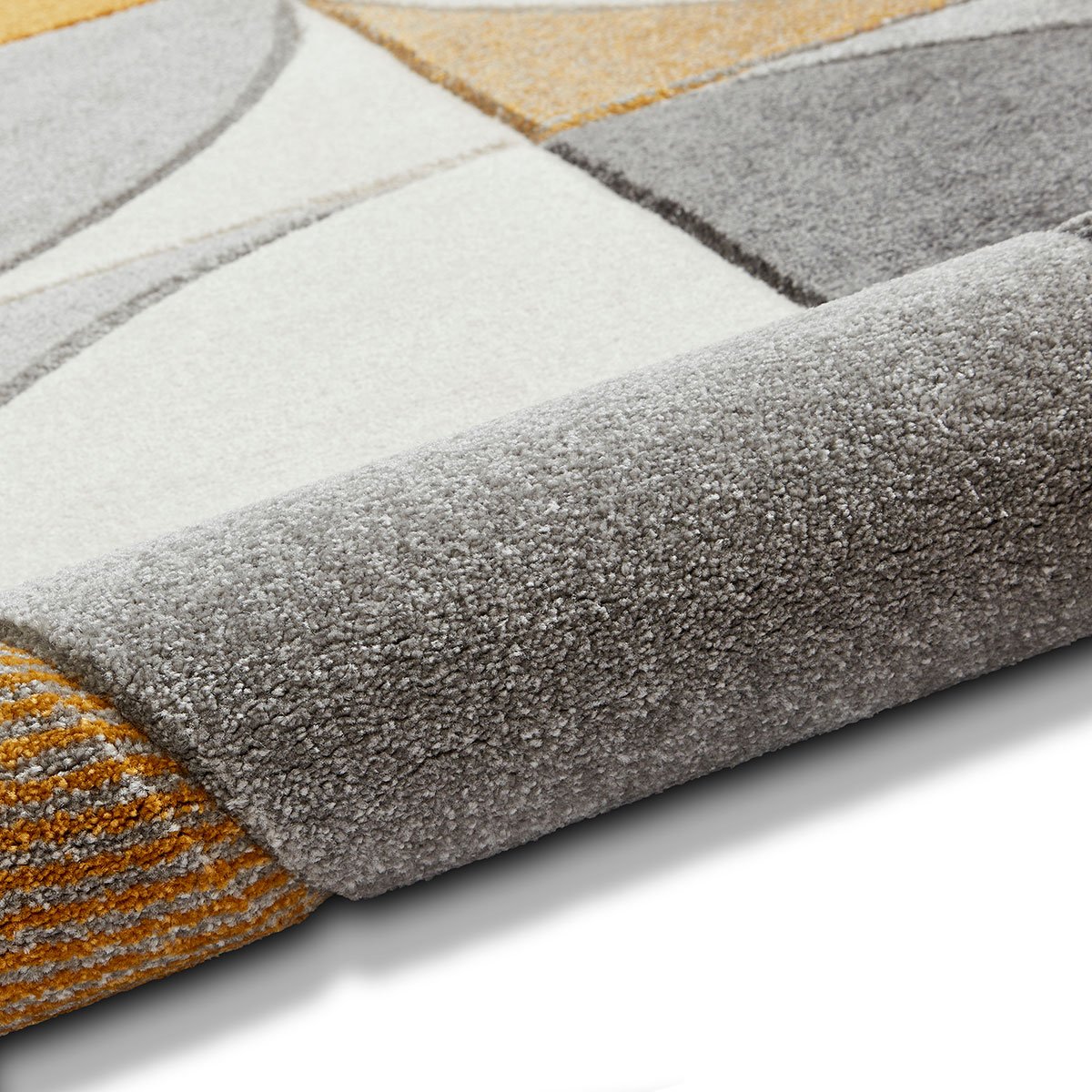 Matrix MT63 Modern Geometric Rug Grey Yellow