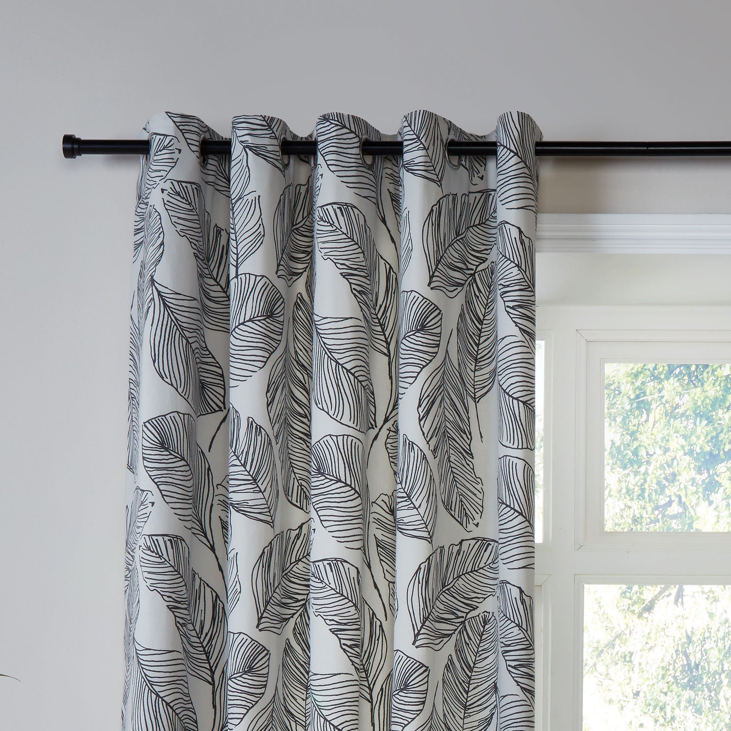 Fusion Matteo Ready Made Eyelet Curtains Black